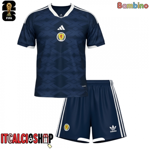 Scozia Prima Maglia Bambino Mondiali 2026 Manica Corta (+ Pantaloni corti)